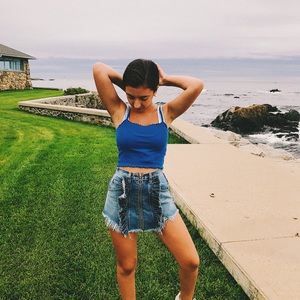 Topshop Tops - Royal blue topshop lettuce hem cropped tank Topshop Tops - Royal blue topshop lettuce hem cropped tank